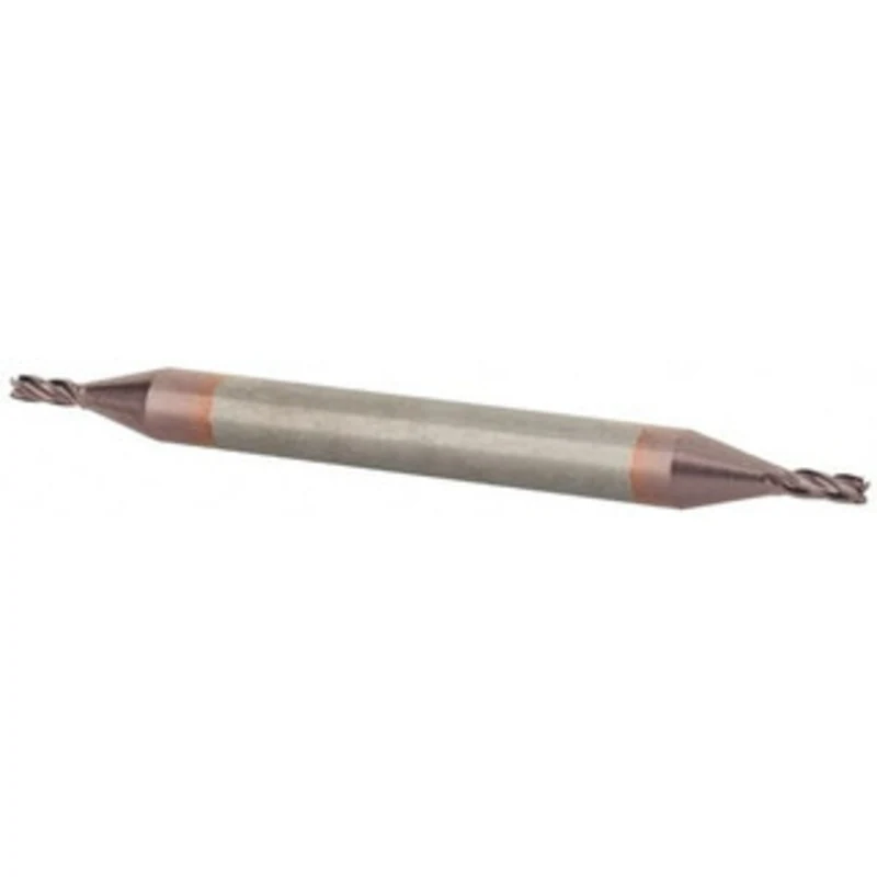 KYOCERA SGS 3/64, 3/32 LOC, 1/8 Shank Diam, 1-1/2 OAL, 4 Flute, Solid Carbide Square End Mill Double End, TiCN Finish...